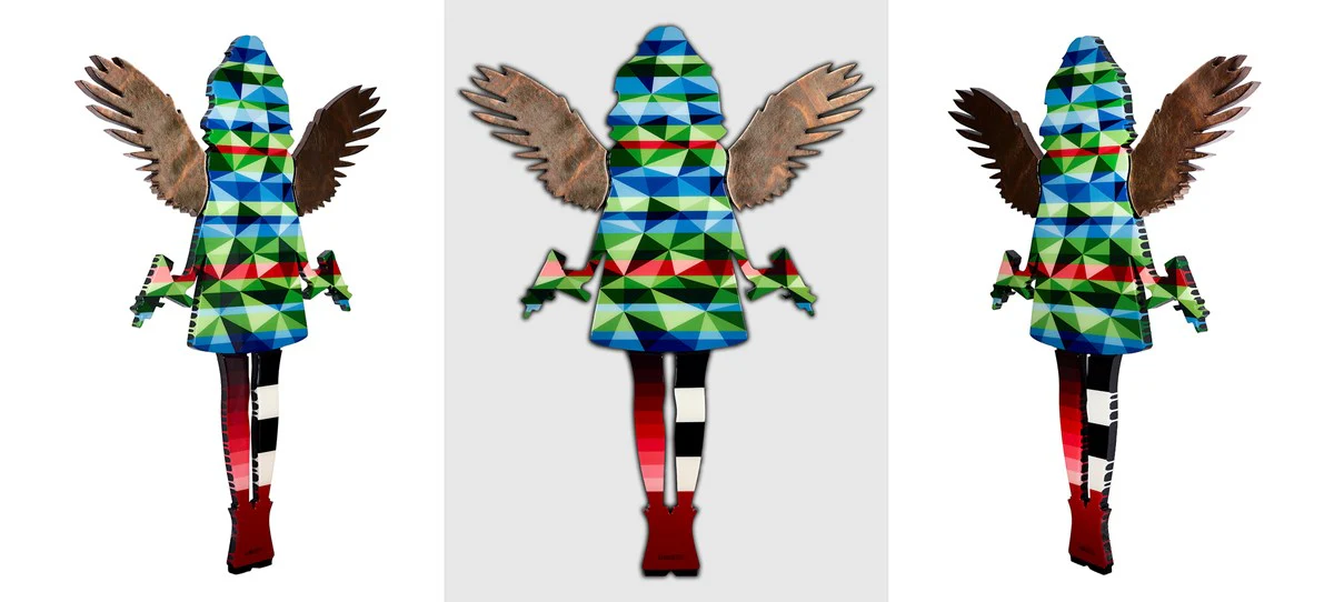 Angel Cake - Med Striped Geo