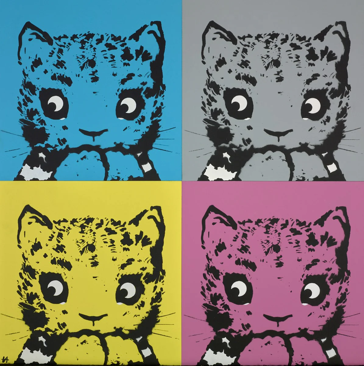 Blue / Grey / Yellow / Pink Cats - Image 2