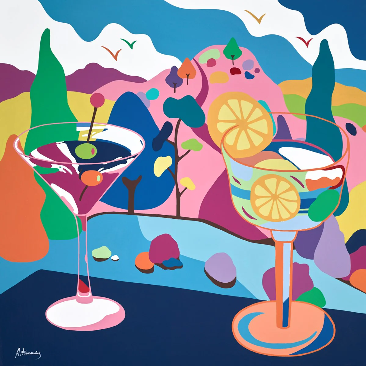 Cocktails And Mountain Views