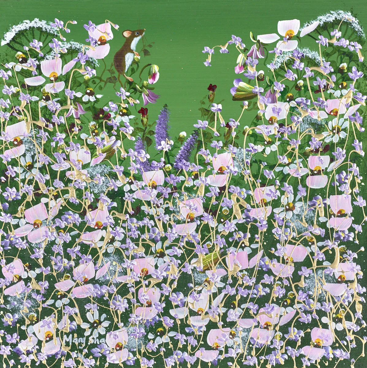 Fieldmouse And Florals At Night