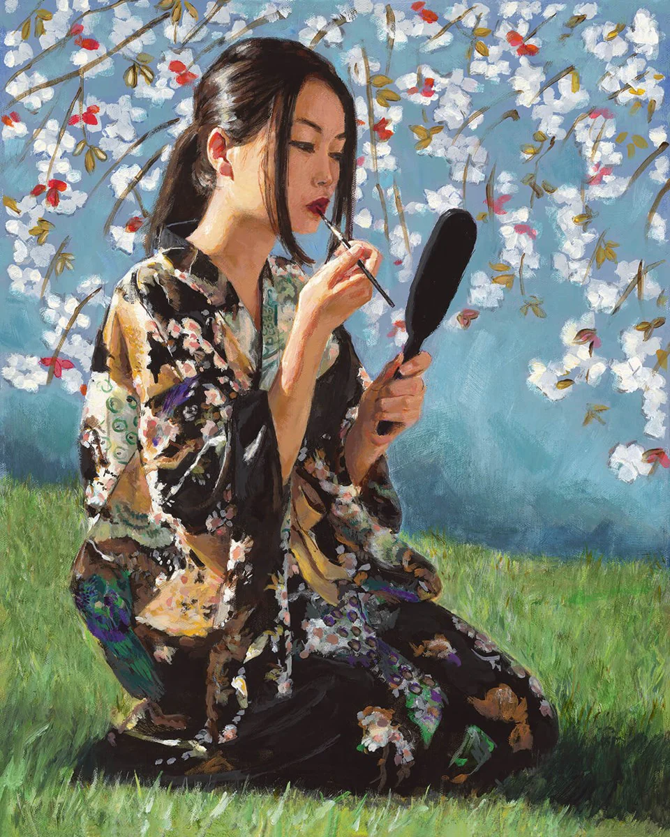 Geisha With White Flowers II - Image 3