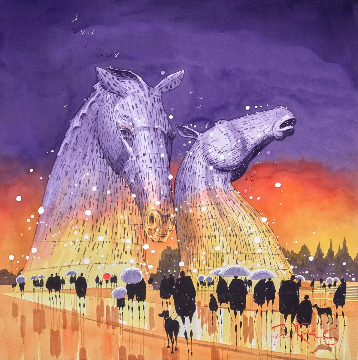 'Kelpies' And Brollies - Glasgow