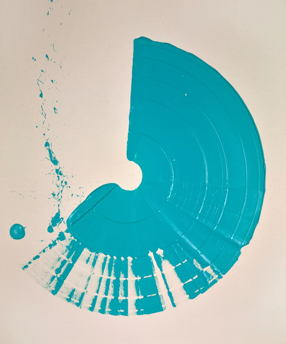 Large Brushstroke Aqua Blue - Image 2