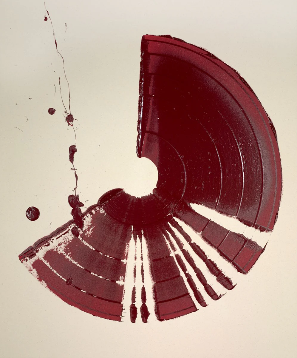 Large Brushstrokes Crimson - Image 2
