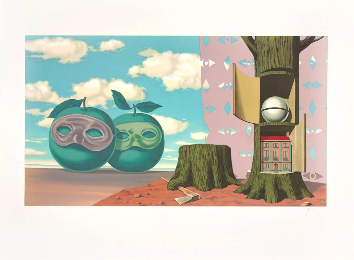 Il y a Sur Le Rivage De La Mer Deux Pommes Visiteuses, from Les Enfants Trouvés de Magritte