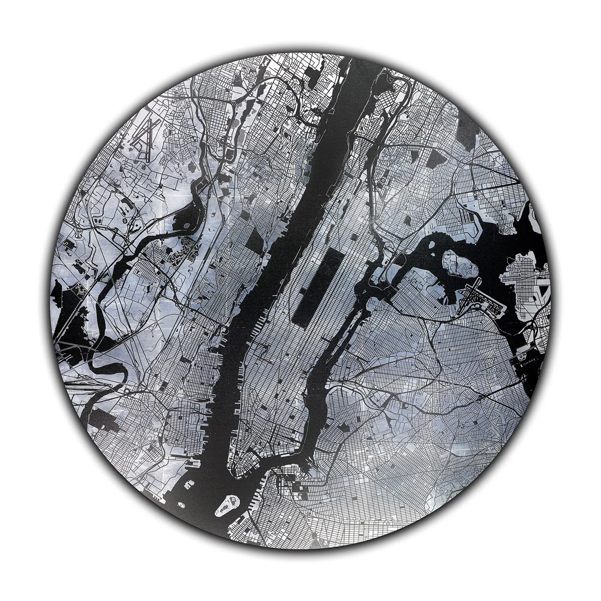 Mappa Mundi New York (Black On Silver)