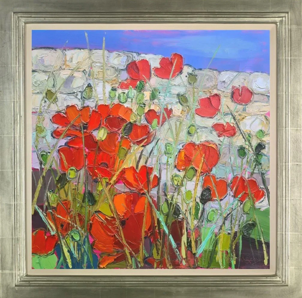 Poppies Growing By A Wall