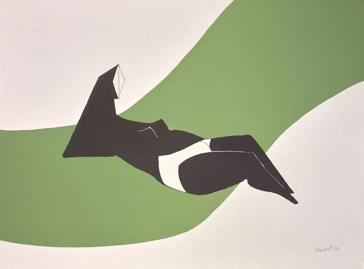 Reclining Figure On Green Wave