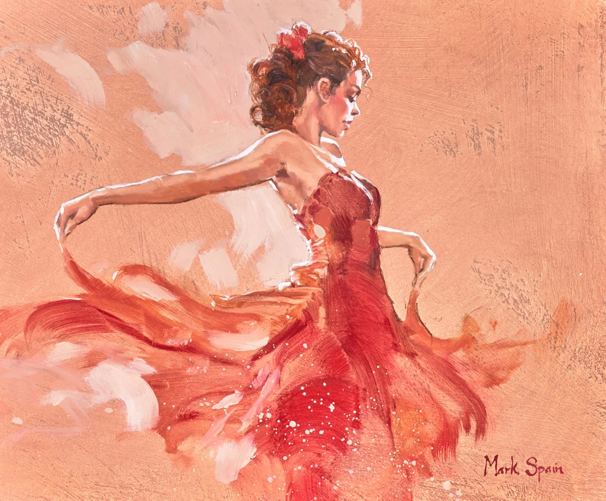 Red Flamenco Dress Held - Image 2