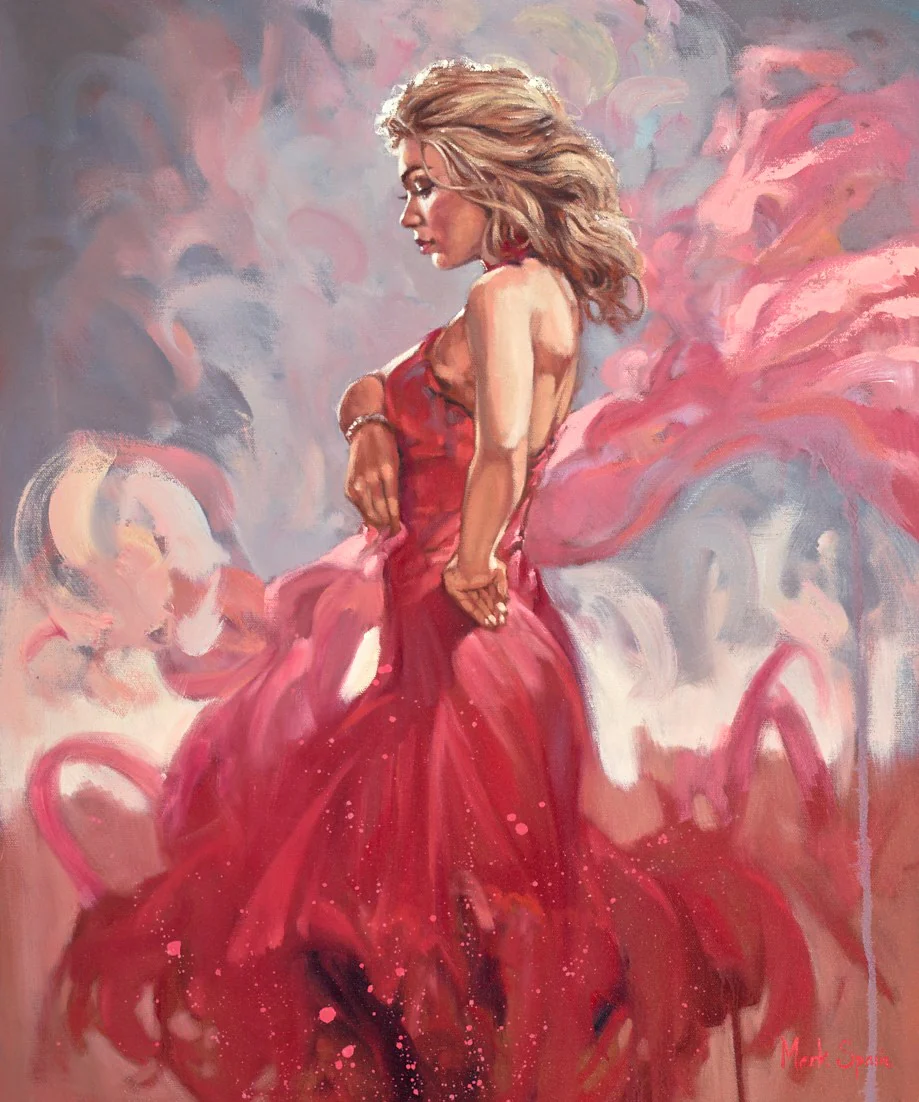 Red Flamenco With Pink Shawl - Image 2