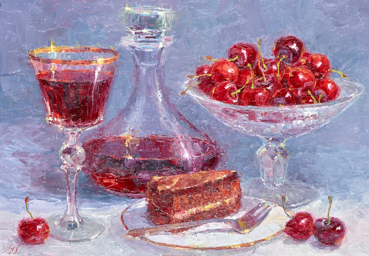 Ruby Port And Cherries II