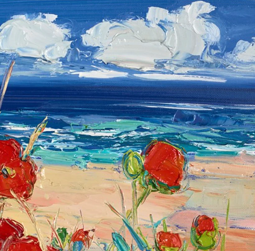 Sand And Sea With Poppies - Image 4