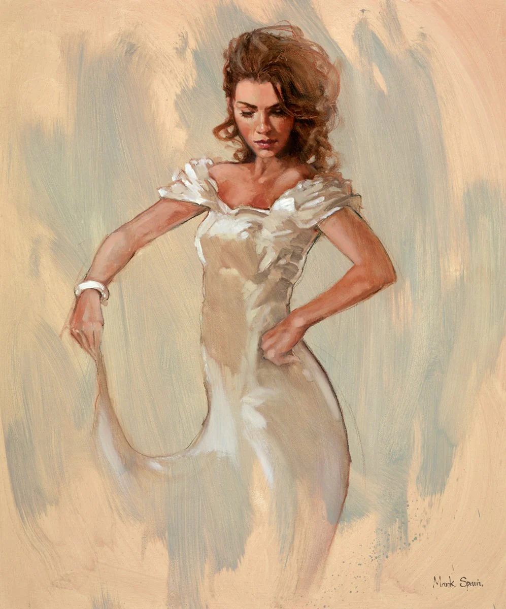 Satin Dress Study On Blue - Image 2