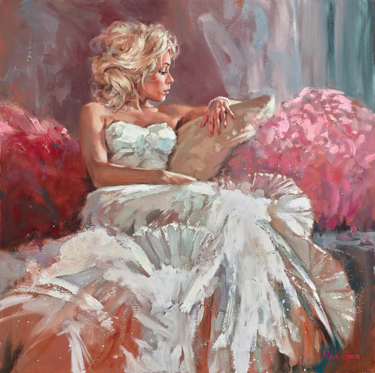Seated White Dress