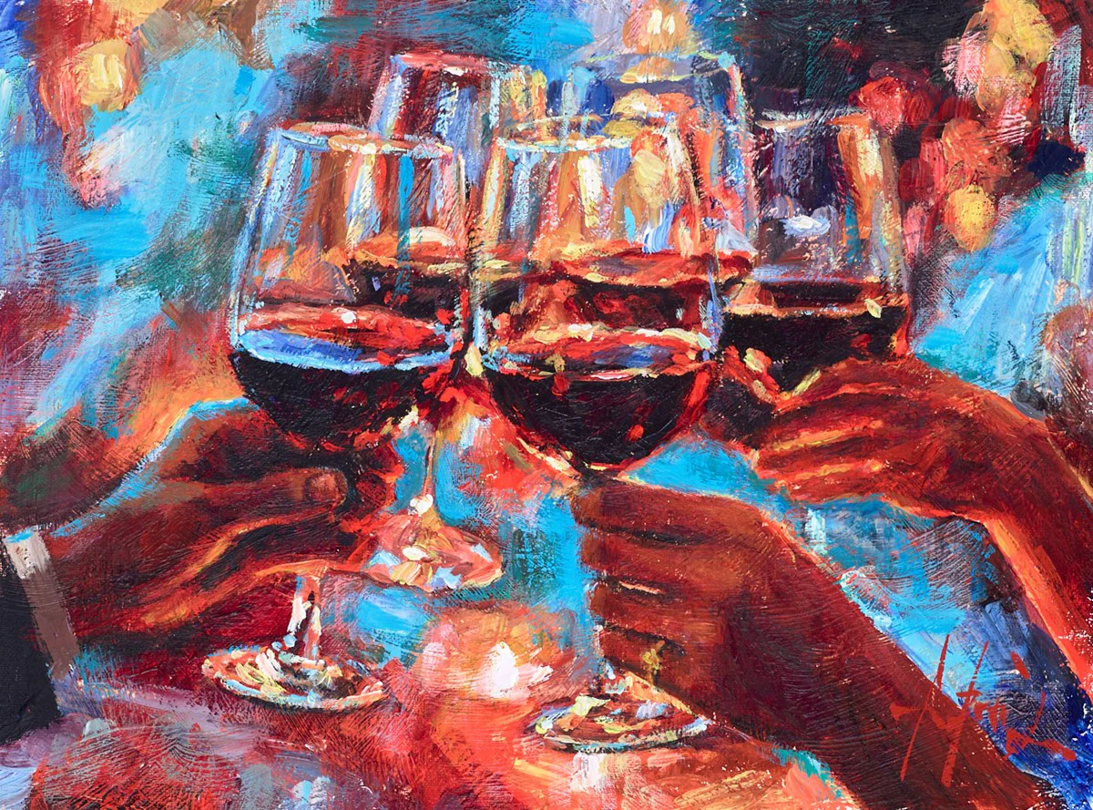 Wine And Blue Lights (Red) - Image 2